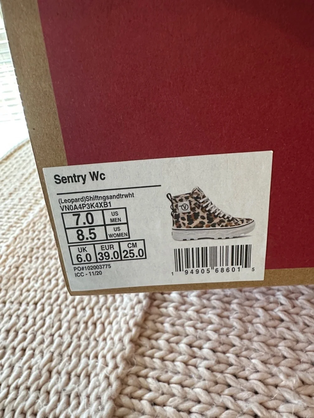 Vans leopard high top sentry WC shoes women’s size 8.5 new in the box - Picture 8 of 8